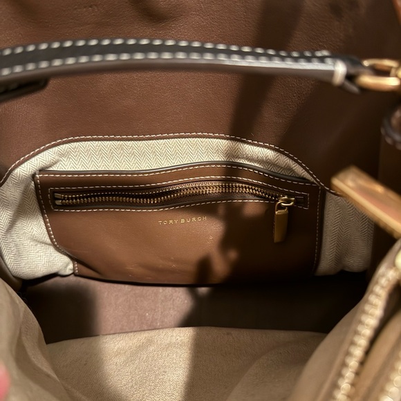 Tory Burch Lee Radziwill Black and Brown Shoulder Bag - Picture 12 of 14